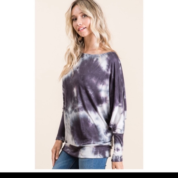 Sale Women's tiedye off shoulder top - Picture 8 of 12